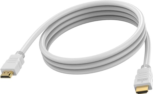 VISION Techconnect - Ultra High Speed - HDMI-kabel med Ethernet - HDMI hann til HDMI hann - 2 m - dobbeltisolert - hvit - 8K 30Hz støtte