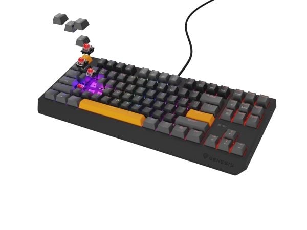 Genesis GAMER KEYBOARD GENESIS THOR 230 TKL ANCHOR GRAY POSITIVE US RGB MECHANICAL OUTEMU RED