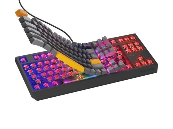 Genesis GAMER KEYBOARD GENESIS THOR 230 TKL ANCHOR GRAY POSITIVE US RGB MECHANICAL OUTEMU RED