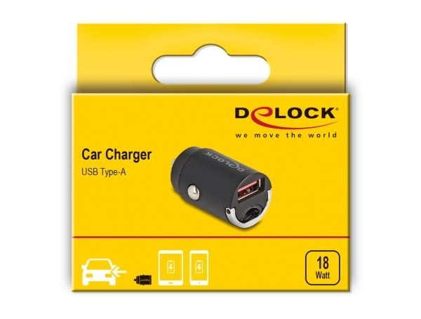 Delockin mini autolataussovitin USB-tyyppi-A 18 W:lla