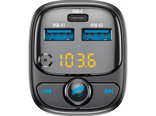 TelForceone Forever FM-sender Bluetooth 2 x USB-A 1 x USB-C PD 30W TR-370 svart