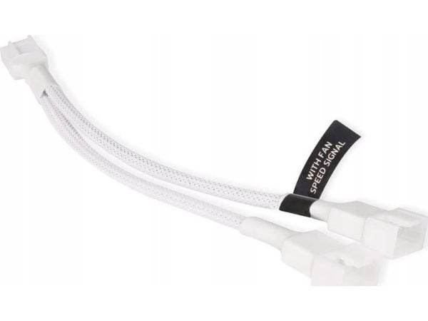 Alphacool Y-splitter 4-pins til 2x 4-pinners PWM 15cm - hvit