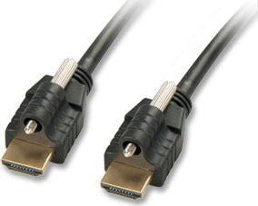 Lindy Premium HDMI HEC High Speed kaapeli Ethernet &amp; 2x pistokelukitus, tyyppi A/A, 5m näyttökaapeli digitaalisesti ohjattaviin näyttöihin, pro...