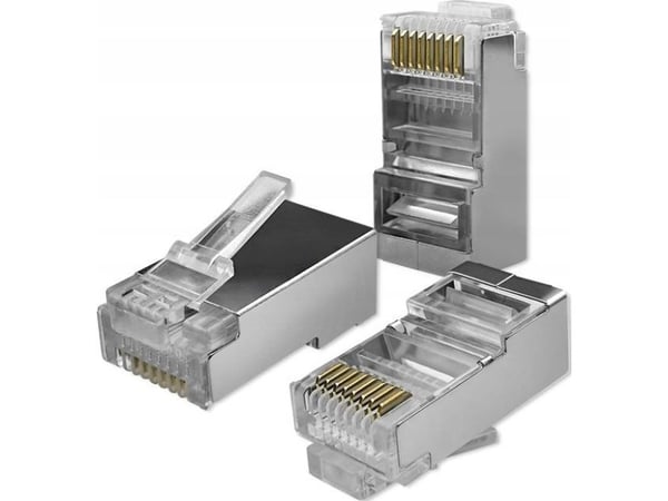 Qoltec genomföringskontakt RJ45 | CAT5e | FTP | Pass Through | förgyllda kontakter | 10 st.