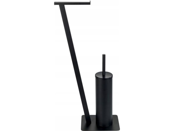 WENKO 24395100, Toalettbørste og holder, Sort, Rustfritt stål, Rustfritt stål, 150 mm, 300 mm