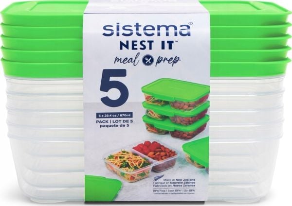 Sistema 870 ml Meal Prep Nest IT 5-pak