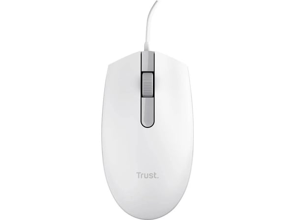 Trust TM-101W - Mus - høyre- og venstrehåndet - optisk - 3 knapper - kablet - USB - hvit