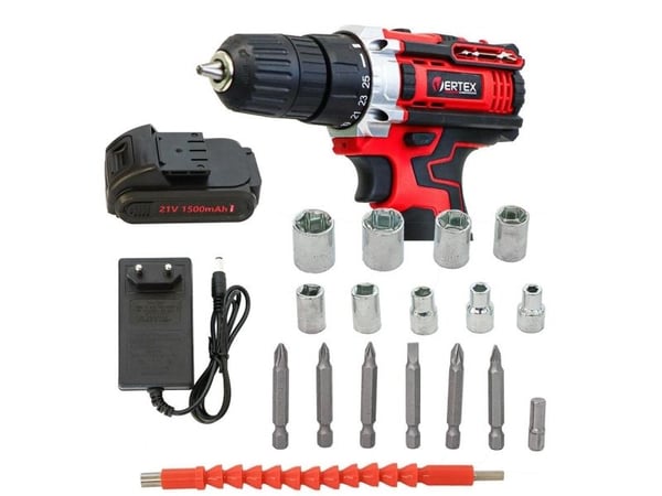 VERTEX skrutrekker 21V / 2x1,5Ah – koffert
