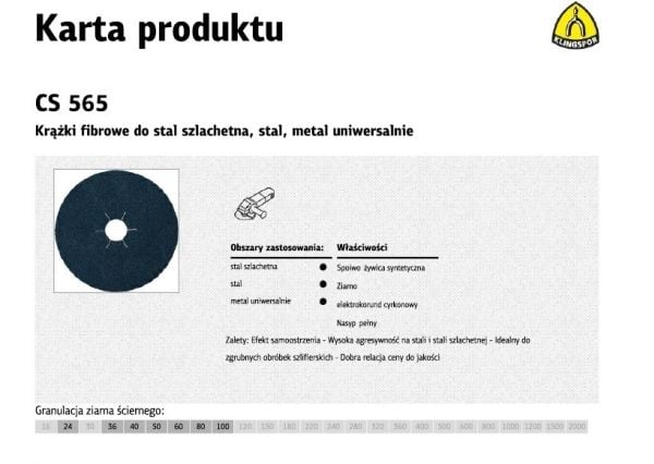 KLINGSPOR KUITUKELA 125mm gr. 36 CS565 /25kpl.