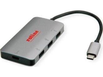 ROLINE 14.02.5038, USB 3.2 Gen 2 (3.1 Gen 2) Type-C, USB 3.2 Gen 1 (3.1 Gen 1) Type-A, USB 3.2 Gen 1 (3.1 Gen 1) Type-C, 5000 Mbit/s, Sølv, Aluminium
