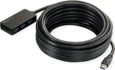 ROLINE 12041098, USB 3.2 Gen 1 (3.1 Gen 1) Type-A, USB 3.2 Gen 1 (3.1 Gen 1) Type-A, 5000 Mbit/s, Svart, 10 m, 40 mm