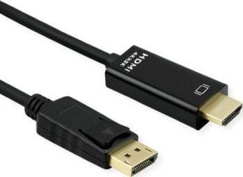 ROLINE 11.04.5997-10, 3 m, DisplayPort, HDMI, Hankjønn, Hankjønn, Rett