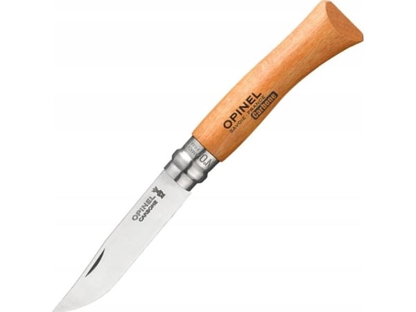 Opinel kniv i kolstål nr. 7 bokhandtag