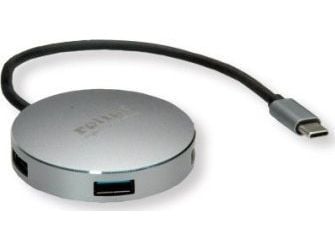 ROLINE 14.02.5036, USB 3.2 Gen 1 (3.1 Gen 1) Type-C, USB 3.2 Gen 1 (3.1 Gen 1) Type-C, 5000 Mbit/s, musta, ruostumaton teräs, alumiini, 60 mm