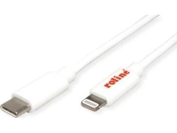 ROLINE 11.02.8335, 1 m, USB C, Lightning, Hankjønn, Hankjønn, Hvit