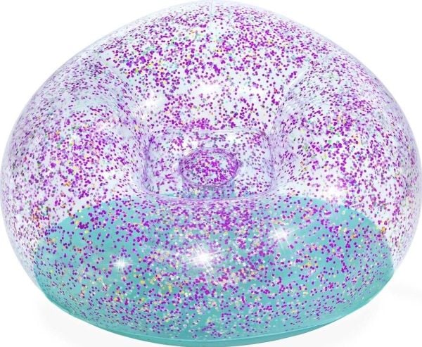 Bestway oppblåsbar lenestol med glitter 114x112x66 cm, lilla