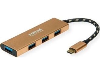 ROLINE 14.02.5049-5, USB 3.2 Gen 1 (3.1 Gen 1) Type-C, USB 3.2 Gen 1 (3.1 Gen 1) Type-C, 5000 Mbit/s, Gull, Akrylonitril-butadien-styren (ABS), Alu...