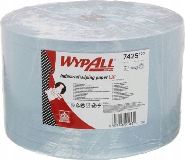 WYPALL Kimberly-Clark WypAll L30 - rengöringspapper i två rullar, 3 lager, blå