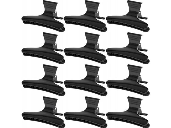 Activeshop hårklemmer frisørkrabber E-49 12 stk. svarte