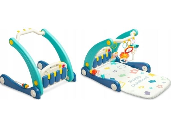 Toyz 2IN1 WALKER MED MUSICAL MAT BLÅ