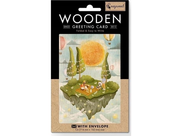 Cozywood karnet i tre C6 + konvolutt Fødselsdag piknik