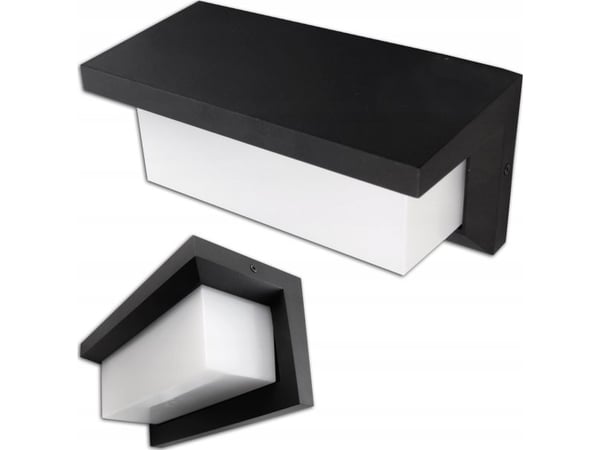 Utendørs vegglampe LVT Lagos 7925 IP54 1x12W LED 4000K 840 lm med bevegelsessensor svart/hvit