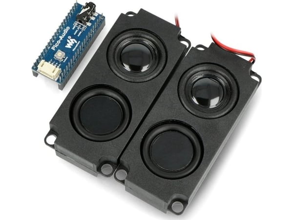 Waveshare lydutvidelse + 2x 5W høyttaler til Raspberry Pi Pico - Waveshare 20167