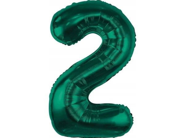 GoDan Balon foliowy B&C cyfra 2 zieleń butelkowa 85cm