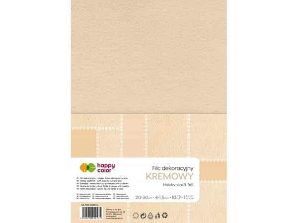 GDD dekorasjonsfilt krem 10 stk HAPPY COLOR