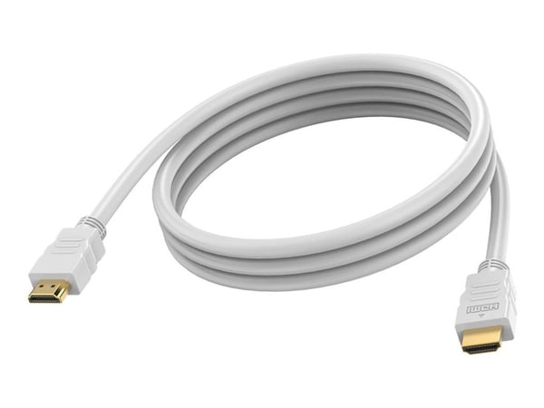 VISION Techconnect - Ultra High Speed - HDMI-kabel med Ethernet - HDMI hann til HDMI hann - 2 m - dobbeltisolert - hvit - 8K 30Hz støtte