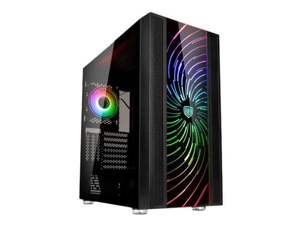 Kolink Unity Adapt - Mid tower - utvidet ATX (E-ATX) - sidepanel med vindu (herdet glass) - ingen strømforsyning (ATX) - svart - USB/lyd