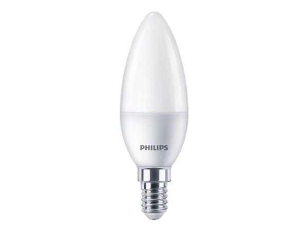 Philips - LED-lyspære - form: B35 - mattslipt finish - E14 - 4.9 W (ekvivalent 40 W) - klasse F - varmt hvitt lys - 2700 K (en pakke 3)