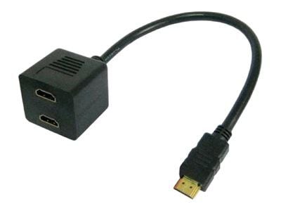 Techly 0,3 m HDMI - 2x HDMI M/F, 0,3 m, HDMI Type A (Standard), 2 x HDMI Type A (Standard), Svart