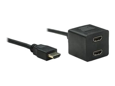 Techly 0,3 m HDMI - 2x HDMI M/F, 0,3 m, HDMI Type A (Standard), 2 x HDMI Type A (Standard), Svart