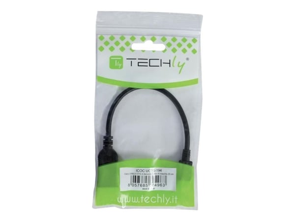Techly 0,3 m HDMI - 2x HDMI M/F, 0,3 m, HDMI Type A (Standard), 2 x HDMI Type A (Standard), Svart
