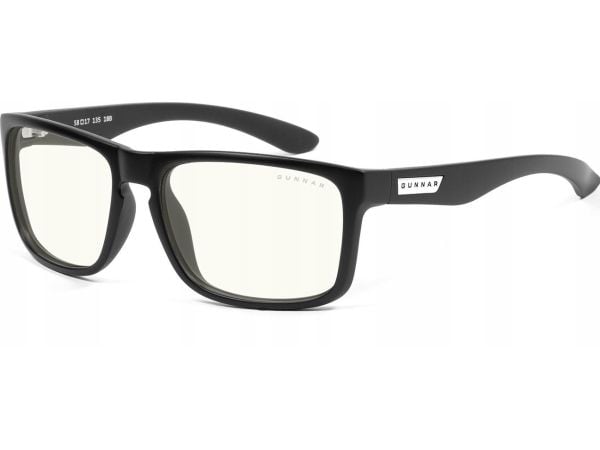 Gunnar Optiks Intercept, Rektangel, Spilling, Sort, Nylon-polymer, Bred passform, Klar