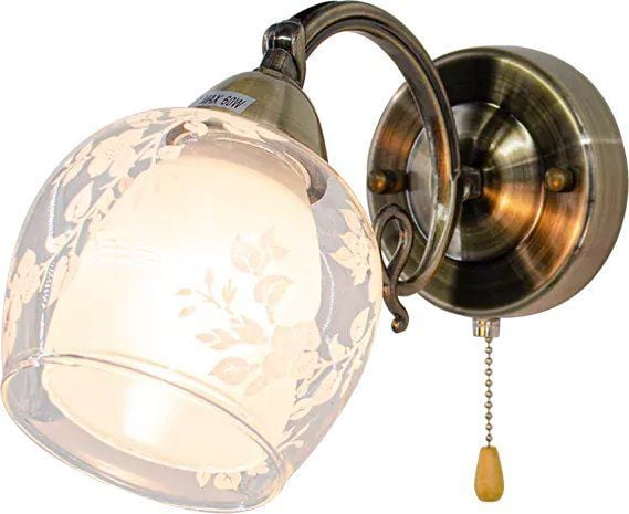 Vegglys Mdeco Retro lampe ELM9150/1 21QG med bryter i messing Vegglys Mdeco Retro lampe ELM9150/1 21QG med bryter i messing