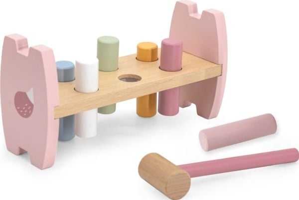 Viga trä hamrlek med hammare och groda - Montessori