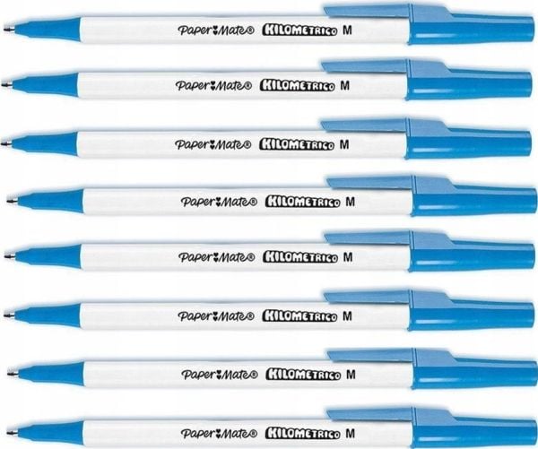 PAPER MATE kuulakärkikynä Kilometrico Reycled M Sininen 8 kpl läpipainopakkaus