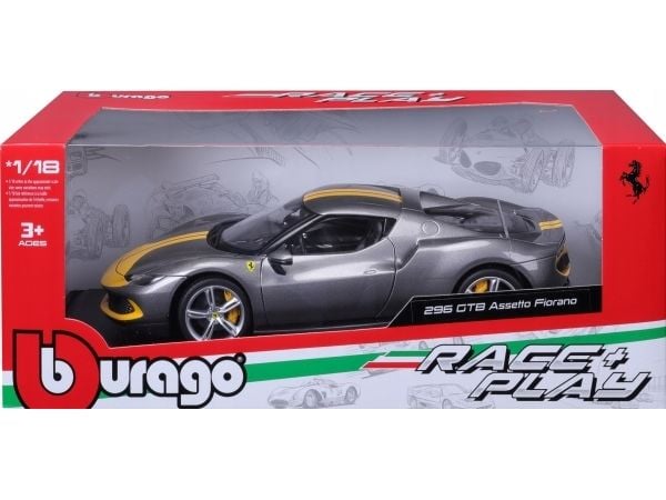 Bburago Ferrari 296 GTB Assetto Harmaa/Keltainen 1:18 BBURAGO BBURAGO