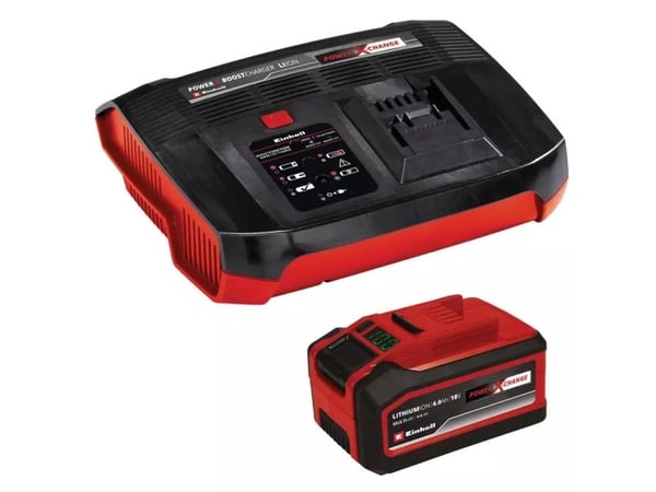 Einhell 18V 4-6Ah &amp; 6A Boostcharger PXC Power X-Change PLUS 4512143 Työkalun akku ja laturi 18V 6 Ah litiumia