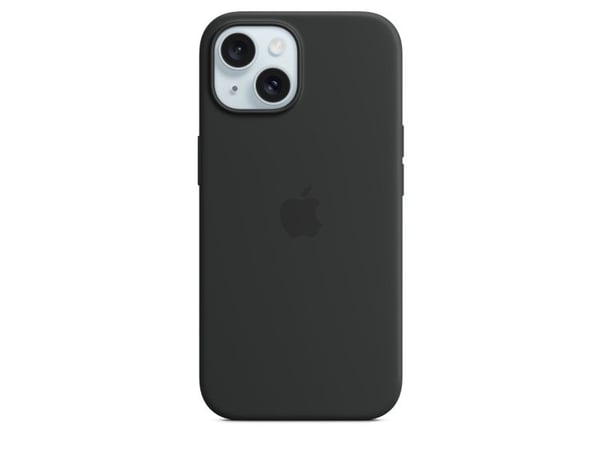 Apple - Baksidedeksel for mobiltelefon - MagSafe-samsvar - silikon - svart - for iPhone 15