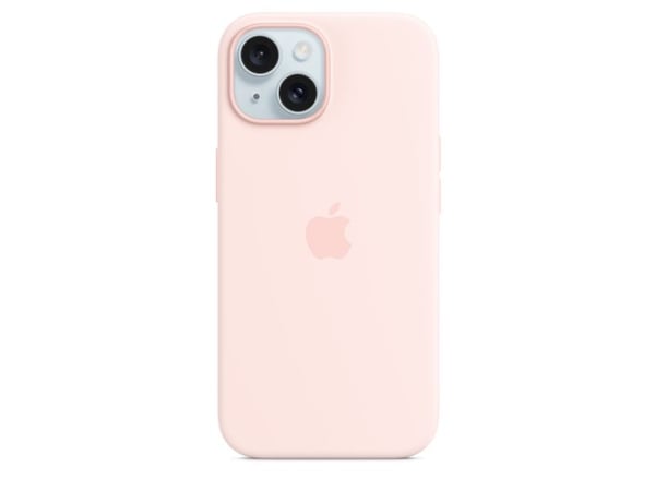Apple - Baksidedeksel for mobiltelefon - MagSafe-samsvar - silikon - Lys lyserød - for iPhone 15
