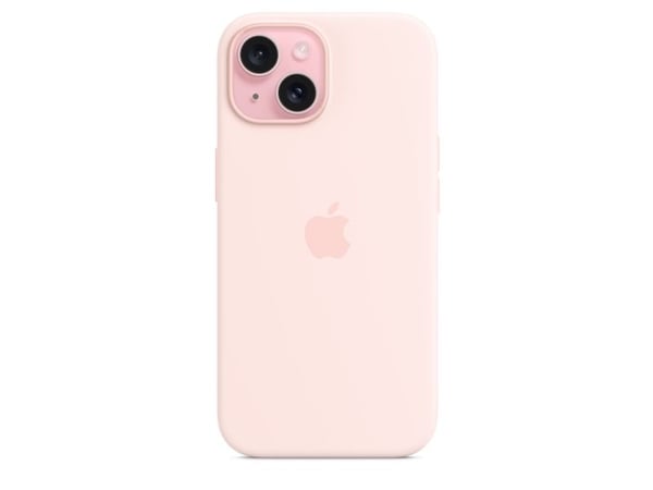 Apple - Baksidedeksel for mobiltelefon - MagSafe-samsvar - silikon - Lys lyserød - for iPhone 15
