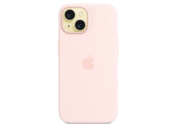 Apple - Baksidedeksel for mobiltelefon - MagSafe-samsvar - silikon - Lys lyserød - for iPhone 15