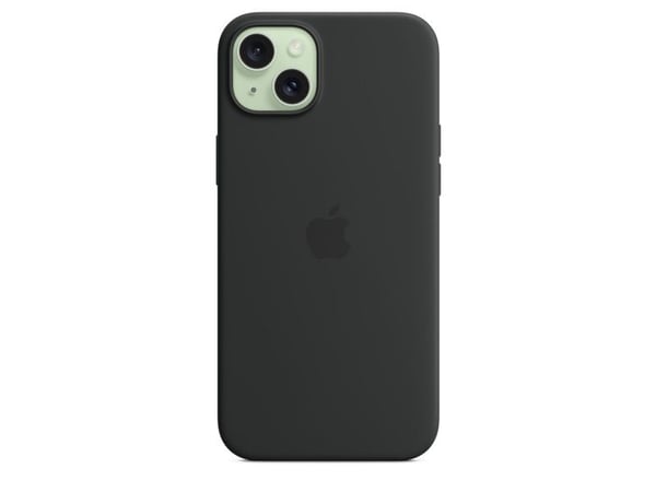 Apple - Baksidedeksel for mobiltelefon - MagSafe-samsvar - silikon - svart - for iPhone 15 Plus