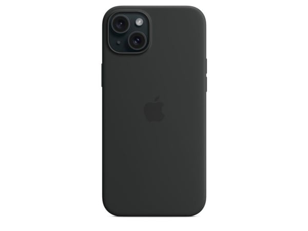 Apple - Baksidedeksel for mobiltelefon - MagSafe-samsvar - silikon - svart - for iPhone 15 Plus