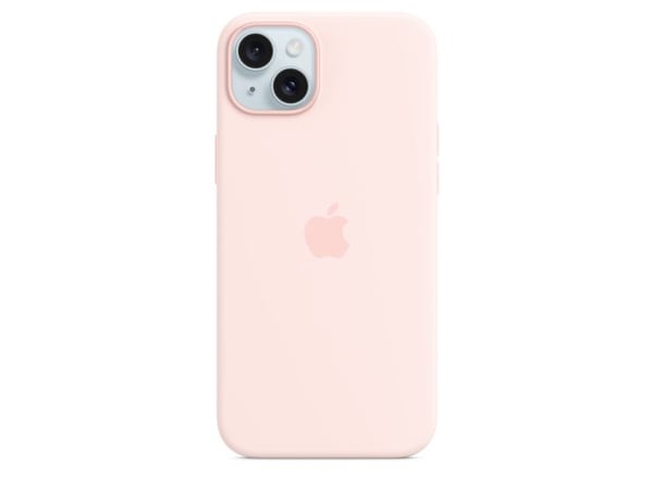 Apple - Baksidedeksel for mobiltelefon - MagSafe-samsvar - silikon - Lys lyserød - for iPhone 15 Plus