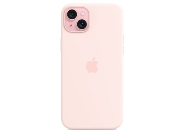 Apple - Baksidedeksel for mobiltelefon - MagSafe-samsvar - silikon - Lys lyserød - for iPhone 15 Plus