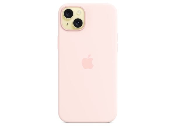 Apple - Baksidedeksel for mobiltelefon - MagSafe-samsvar - silikon - Lys lyserød - for iPhone 15 Plus
